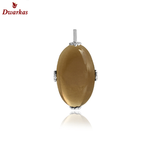 Fabricación al por mayor de piedras preciosas de alta calidad, colgante de piedras preciosas de cuarzo ahumado de plata de ley 925, disponible en stock a bajo precio - Product Image 1