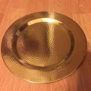 Platos Base de Lujo Dorados - Plato Base de Metal Texturizado de 13 Pulgadas para Bodas y Eventos, Plato Base de Metal de Lujo para Mesa - Product Image 5