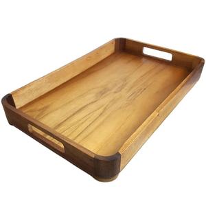 Bandeja de madera personalizada de alta calidad con patrones redondos rectangulares Bandeja de servicio elegante y elegante para té Café Múltiples usos en venta - Product Image 1