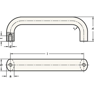 Manillar en U GN 565 120 0.25 mm T Mín. Manijas y Perillas para Muebles de 10 mm de Alto y 49 mm de Diámetro de GANTER - Product Image 3