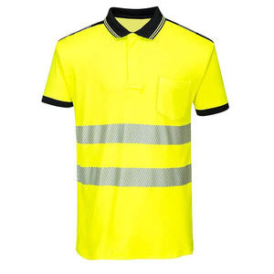 Haute visibilité à manches courtes réfléchissant fabriqué en usine le plus vendu Polo haute visibilité vêtements de travail polos de sécurité - Product Image 1