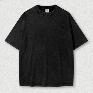 Personnalisé Designer 100% Coton T-Shirt Fabricant Lourd 300 Gsm Surdimensionné Noir Boxy Cropped T Shirt pour Hommes - Product Image 3