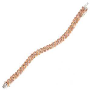 สร้อยข้อมือคริสตัลสีส้มพร้อมโซ่เงินสร้อยข้อมือสุดหรูสำหรับนักชิม - Product Image 1