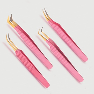 Amazing <b>Pointed</b> Tip Design Eyelash Tweezers with Card Box Packing Optimal Grip <b>Light</b> Weight Non Corrosive Beauty Tool - Product Image 5