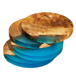 Resin Acacia <b>Coasters</b> <b>Heat</b> Resistant Custom Acacia Wood Resin <b>Coasters</b> Fast Shipping Optional Wood Shape Wooden Resin <b>Coaster</b> - Product Image 3