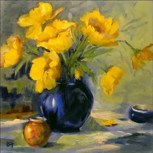 Daisy Accent & Decor Floral Art Tile par Bette Jaedicke Wall Accents BJA011AT - Product Image 1