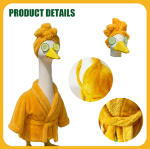 Ensemble de peignoir d'hiver pour animaux de compagnie, canard mignon, style occidental, avec fourrure synthétique, peignoir chaud, chapeau, tenue de Noël pour la photographie d'animaux de compagnie - Product Image 2