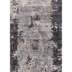 พรมขนสัตว์ผสมวิสโคสสีเทาดำลายทัฟท์ด้วยมือ รุ่น TNQ-7179 ขนาดใหญ่ทรงสี่เหลี่ยมผืนผ้า สำหรับห้องนอน ห้องโถงวัยรุ่น ความหนา 10 มม. ลายแบบนามธรรม - Product Image 1