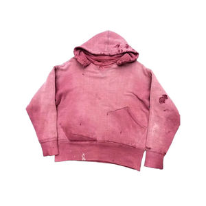 Sudadera con capucha desgastada de peso pesado para hombre, diseño cómodo de manga completa, la mejor Sudadera con capucha bordada de invierno teñida lisa - Product Image 5