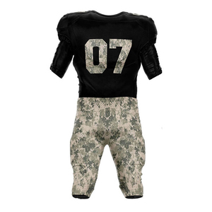 2025 Uniformes de fútbol americano personalizables OEM de la mejor calidad para adultos Juego de diseño de sublimación - Product Image 3