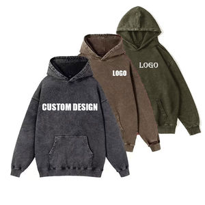 Sudadera con capucha de invierno de peso pesado de alta calidad para hombre, logotipo personalizado en relieve, ropa de algodón, fabricantes de alta calidad, teñido liso - Product Image 2