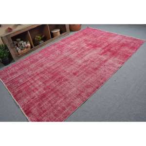 Tapis turc vintage moderne grande surface 6.2x9.8 pieds rouge Patchwork Design laine matériau Latex support 10mm pour couloir chambre à coucher - Product Image 2