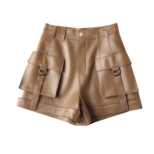 Pantalones cortos informales para exteriores para mujer, ropa de moda de cuero personalizada de Pakistán transpirable - Product Image 1