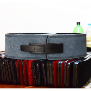 Wholesale Leather Weightlifting Belt with Lever Buckle Suede Powerlifting <b>Back</b> <b>Support</b> Gym Training Belt Custom Branding - Product Image 1