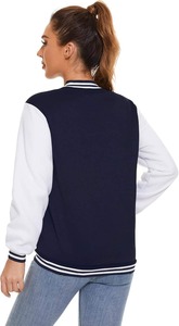 Wool Varsity <b>Jackets</b> for Ladies Winter College <b>Women's</b> Coats Button Closure Hood Breathable Embroidery Sheep Skin Cotton - Product Image 2