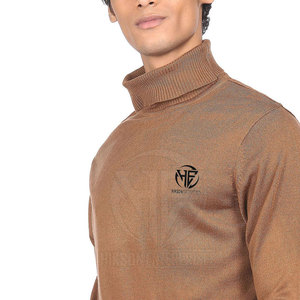 Casual Seasonal Wear Rib Knit Fabric Mock <b>Neck</b> Full Sleeve Pullover for <b>Men</b> <b>Turtle</b> <b>Neck</b> Shirt - Product Image 4