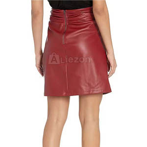 Jupe en cuir pour femmes de qualité supérieure Jupe en cuir pour femmes de taille haute Jupe en cuir pour femmes de style décontracté - Product Image 4