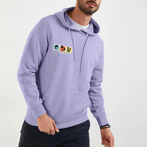 Sweat à capuche pour homme de style basique, de haute qualité, avec design personnalisé, 100% coton, impression numérique hivernale, couleur unique, en molleton - Product Image 4