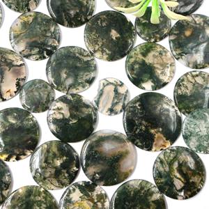 Piedra preciosa de ágata de musgo natural, venta al por mayor, ágata de musgo natural, piedra preciosa de ágata hermosa redonda para hacer joyas, musgo de piedra - Product Image 2