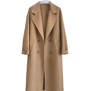 Abrigo de Lana de Invierno para Mujer 2026, Estilo Casual, Corte Entallado, Doble Botonadura, Cuello en V, Manga Larga, Nuevo Estilo - Product Image 1
