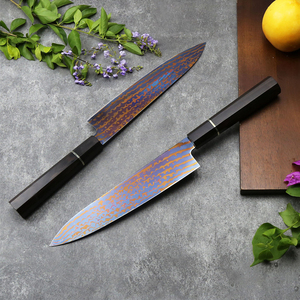 Premium VG10 High Carbon Stainless Steel Ultra <b>Sharp</b> 8" Chef <b>Knife</b> Burned Blue Blade Ebony Wood Handle Razor <b>Sharp</b> <b>Kitchen</b> <b>Knife</b> - Product Image 5