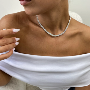 Collar de oro macizo de 14K con diamante cultivado en laboratorio VVS ovalado de 20,64 quilates con certificación IGI, joyería de compromiso para mujer para tu pareja - Product Image 3