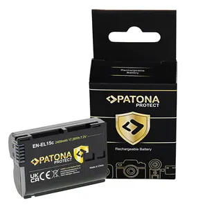 पैटोना प्रोटेक्ट बैटरी Z5 Z6 Z7 Z8 D500 D800 D850 D7000 D7100 D7200 VFB12802 EN-EL15C 2400mAh 17.28Wh 7.2V Li-Ion