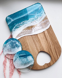 Tabla de Cortar de Resina y Madera Personalizada |   Tabla de Cortar de Madera Dura con Arte en Resina, Tabla de Carnicero Profesional y Bandeja para Servir - Product Image 3