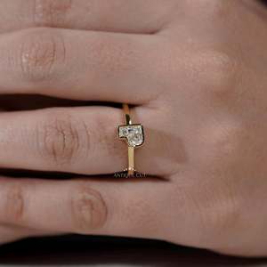 Gold P <b>Initial</b> <b>Ring</b> <b>with</b> Lab Grown Diamond - Product Image 6