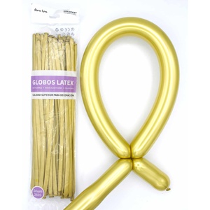 Palloncini in lattice Party Love 260 oro metallizzato, confezione da 50 per decorazioni - Product Image 1