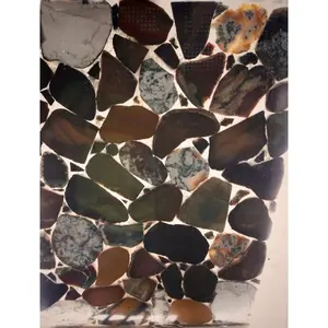 Losas de piedra de ágata multicolor para cocina, precio de fabricante de fábrica por metro cuadrado, la mejor calidad