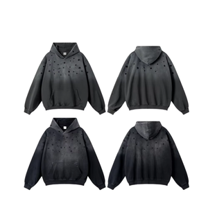 Sudadera con Capucha Extra Grande de Estilo Urbano, Personalizada, Desteñida al Sol, 100% Algodón French Terry, Gruesa, de Lujo, Lavada al Ácido, con Hombros Caídos - Product Image 1