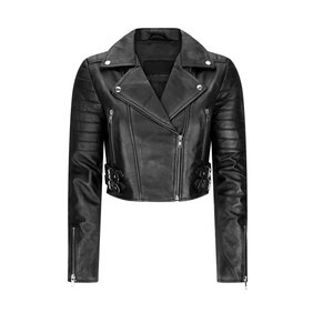 Vestes en cuir courtes pour femmes, vêtements d'extérieur tendance, vestes en cuir courtes de qualité supérieure pour femmes - Product Image 6