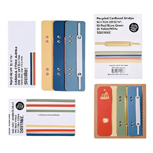 Tiras de Cartón Reciclado para Encuadernación 3.4 X 15 cm 250 G/m² 50 Rojo/Azul/Verde 25 Amarillo/Blanco 200/Paquete SOENNE - Product Image 3