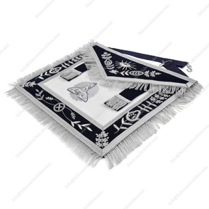 DELANTAL MASONIC BLUE LODGE PAST MASTER MASON OFICIAL-DELANTAL SENIOR WARDEN LOGO-BORDADO A MANO - Product Image 2