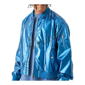 เสื้อแจ็กเก็ตบอมเบอร์คอปกตั้งฤดูหนาวของผู้ชายเสื้อขนสัตว์สีดำแนวสตรีทเสื้อกันลมเสื้อแจ็คเก็ตนักบินผ้าใยสังเคราะห์ออกแบบได้ตามต้องการ - Product Image 6