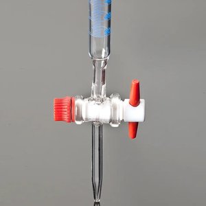 Bureta con Llave de PTFE, Bureta de Laboratorio de Vidrio con Llave de PTFE, Bureta de 10 ml, 25 ml, 50 ml, 100 ml, Pistón, Paquete de Piezas, Material de Rosca - Product Image 2