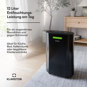 Deshumidificador Doméstico de 12L por Día, Control por Aplicación WiFi, Secador de Aire Portátil con Compresor y Drenaje Continuo para Habitaciones de 15-18 m2, Negro - Product Image 3