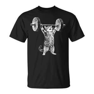 Camiseta Promocional de Gimnasio con Diseño de Gato Meme 'Pump Kitten' para Entrenamiento y Peso Muerto - Product Image 1