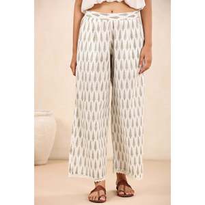 Pantalones Palazzo Casuales de Algodón para Mujer Firdous, Transpirables, Estilo Arrugado - Product Image 1