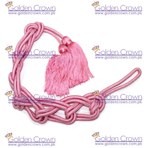 ชุดเอี๊ยมสีชมพูมีสายรัดสำหรับงานแต่งเลี้ยงในโบสถ์สายการตัดเย็บแบบมีพู่ - Product Image 3