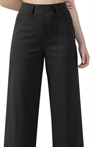 Pantalones de Trabajo Casuales de Negocios para Mujer, de Pierna Ancha y Recta, con Bolsillos - Product Image 5