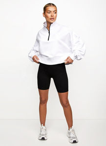 Nouveau sweat-shirt à capuche en molleton de haute qualité pour femmes, personnalisé, avec fermeture éclair mi-longue, vente en gros de sweat-shirt à capuche pour femmes - Product Image 3