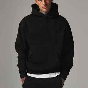 Sudadera con Capucha para Hombre, 100% Algodón, Invierno, Bordado 3D, Patrón Sólido, Antiarrugas, Tejido de Punto, Cuello con Capucha, Parte Delantera en Relieve - Product Image 6