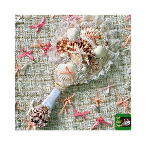 Accesorios de belleza de lujo para niñas Espejo de concha marina portátil decorado con mezcla natural Concha de mar colorida Mejor precio 99 Datos dorados - Product Image 4