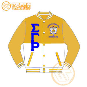 Personalizado Sigma Gamma Rho Satén Bordado Acolchado Impermeable Transpirable Varsity Jacket Sorority Ropa griega de alta calidad - Product Image 2