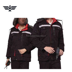 Combinaison de travail unisexe en coton réfléchissant confortable, sérigraphiée, veste de sécurité industrielle avec capuche pour hommes et femmes - Product Image 1