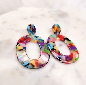 Pendientes de Resina Bordados a Mano, Joyería de Moda de Acero Inoxidable para Mujeres y Niñas, Estilo Clásico para Bodas, Alta Calidad - Product Image 1