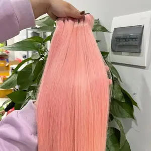 Unprocessed Raw Vietnamese Human Hair Extensions Machine Weft Straight Double Drawn Hair