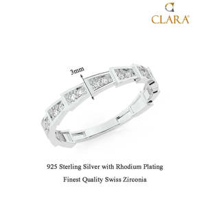 Anillos de Plata de Ley 925 de Primera Calidad para Mujer, Anillo para Hombre con Baño de Rodio y Diamante de Corte Princesa, Joyería Fina - Product Image 3